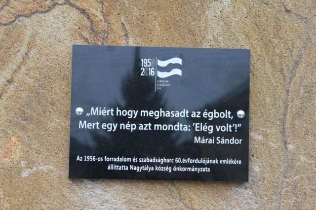2016-1956-os megemlékezés, emlékmű átadása